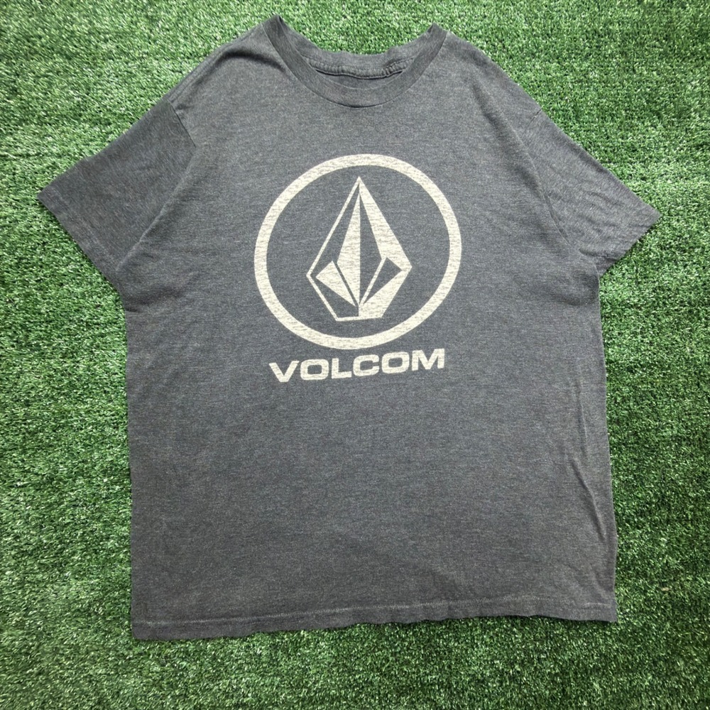 Volcom Mens Graphic T-Shirt Charcoal Heather Gray Stone Logo Size M